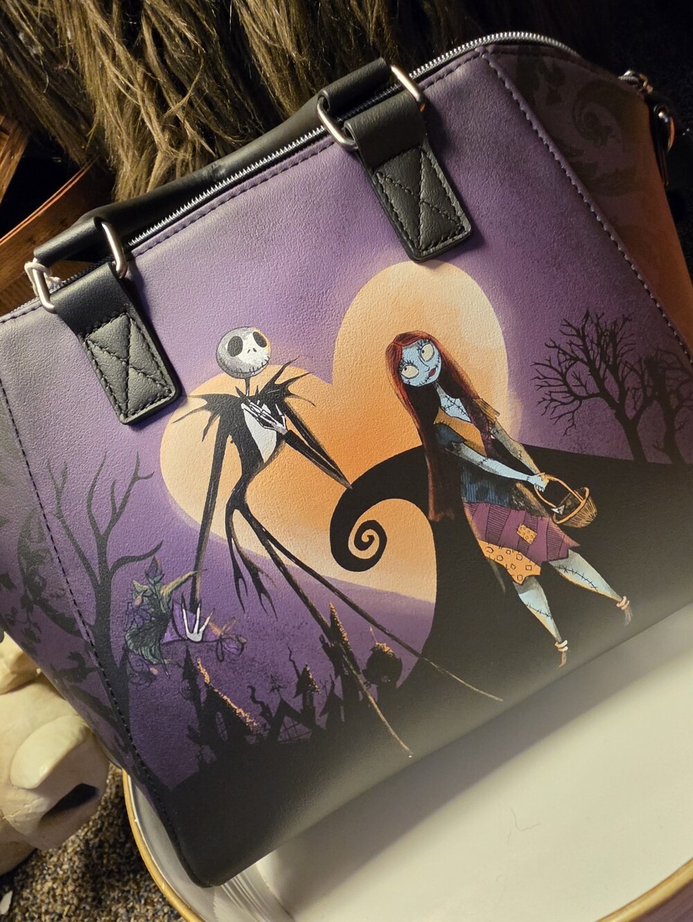 Loungefly Nightmare Before Christmas Jack Sally Heart Moon Satchel Bag [NWT]